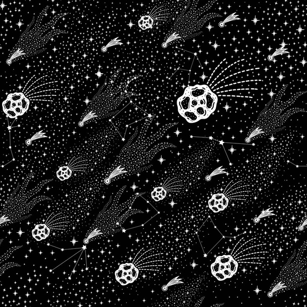 Patrón inconsútil espacio símbolo abstracto celestial.Astrología fondo doodle estilo - Foto, imagen