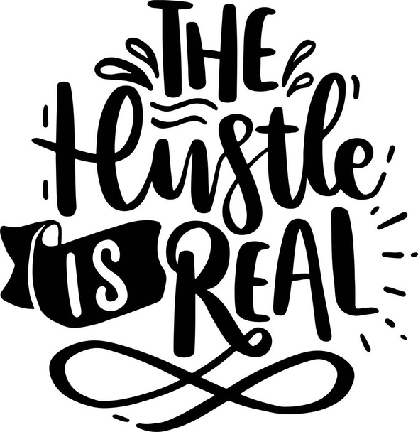 Hustle Lettering Typography Quotes Illustration for Printable Poster and T-Shirt Design. Motivational Inspirational Quotes. - Photo, Image