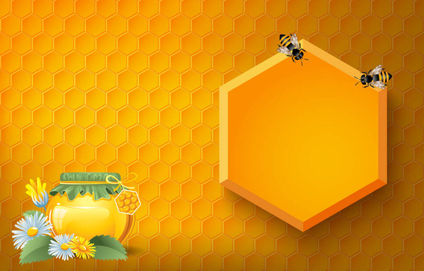 Honeycomb μοτίβο διάνυσμα φόντο με λογότυπο poligon για διαφημιστή banner και κάλυψη του προϊόντος, Basic RGB - Διάνυσμα, εικόνα