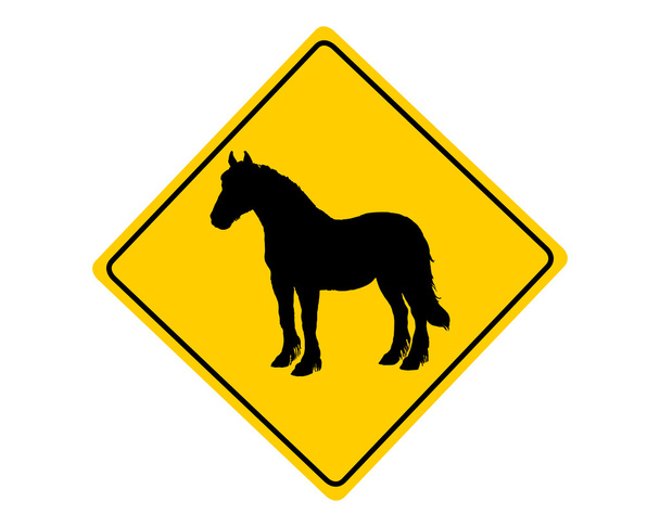 Horse warning sign - Wektor, obraz