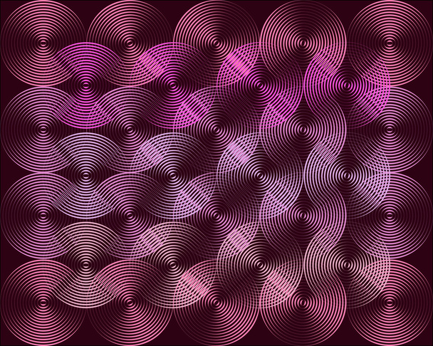 metallisch schimmerndes Hintergrundbild aus vielen farbigen Kreislinien - Vektor, Bild