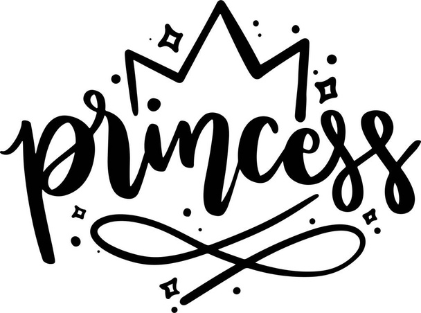 Princess Lettering Tipográfia Idézetek Illusztráció nyomtatható poszter és póló tervezéshez. Motivációs inspirációs idézetek. - Fotó, kép