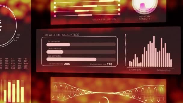Análise de dados da empresa em tempo real na tela HUD - Filmagem, Vídeo