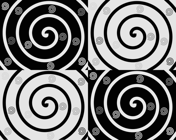 Details von Spiralen auf schwarzem und weißem Hintergrund - Vektor, Bild