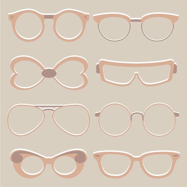Vector set of cute glasses - Vector, Image