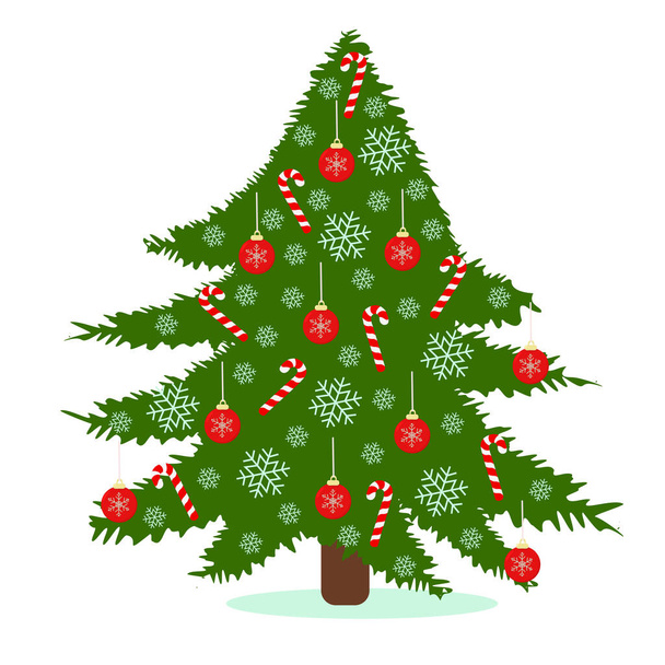  διανυσματική απεικόνιση χριστουγεννιάτικου δέντρου που απομονώνεται σε λευκό φόντο - Διάνυσμα, εικόνα