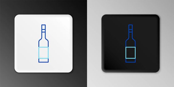 Línea Botella de vidrio de vodka icono aislado sobre fondo gris. Concepto de esquema colorido. Vector - Vector, imagen