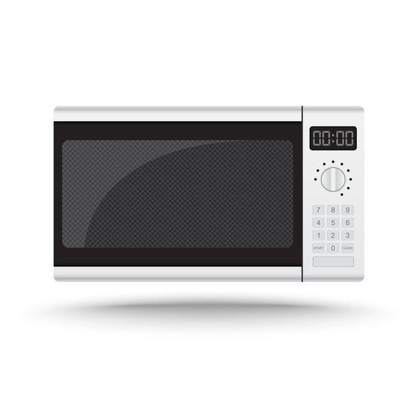 3D Realistic microwave oven vector on isolated white background - Vector, Image