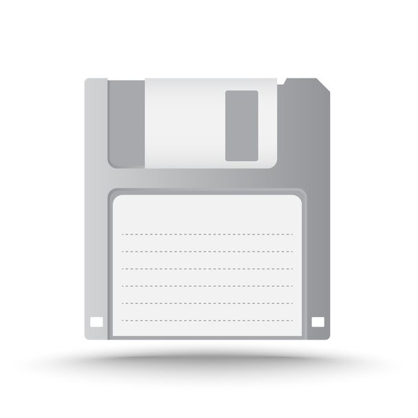 Floppy disk vector on isolated white background - Vektor, kép