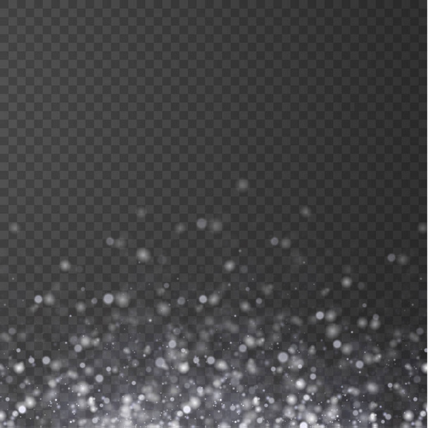 Weihnachten Hintergrund aus leuchtendem Staub Weihnachten glühendes Bokeh Konfetti und Funken Overlay Textur für Ihr Design. Glitzernde Textur. Weihnachtseffekt für Luxus-Grußkarte.  - Vektor, Bild