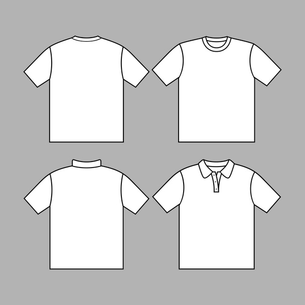 T-shirt polo men back and front. - Διάνυσμα, εικόνα