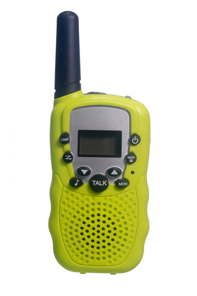 ώθηση για να μιλήσουμε walkie talkie απομονώνονται σε λευκό φόντο. - Φωτογραφία, εικόνα