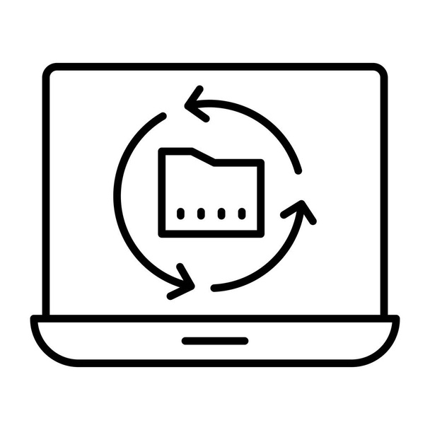 Um design plano, ícone de reciclagem de pastas online - Vetor, Imagem