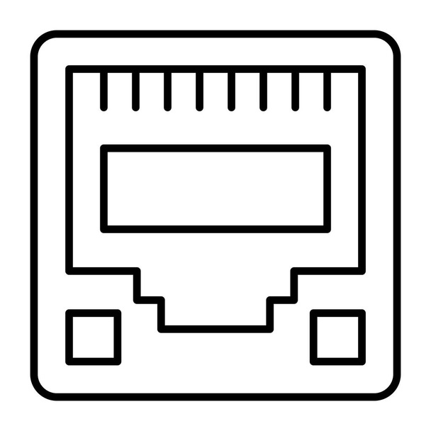 Un diseño plano, icono de los puertos Ethernet - Vector, imagen