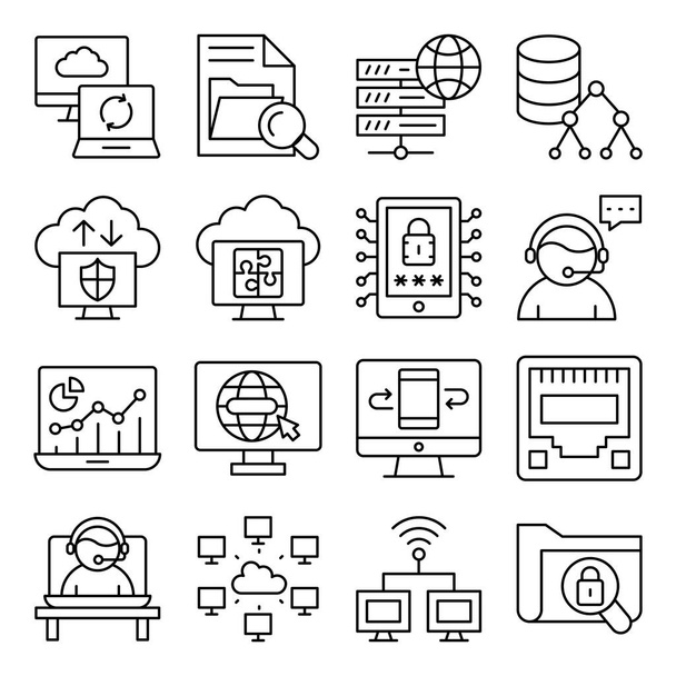 Pack d'icônes linéaires du navigateur informatique - Vecteur, image