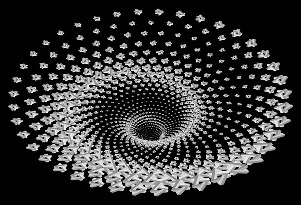 Tunnel of wormgat. Penrose Driehoeken Spiraal design element. Optische illusie. Vectorillustratie - Vector, afbeelding
