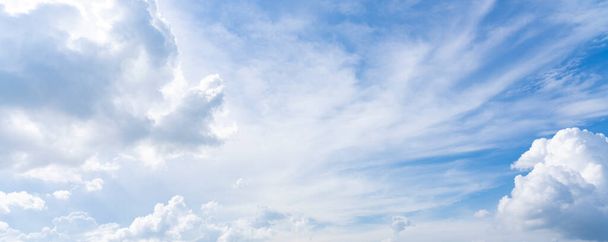 blue sky background with clouds. bright natural sky - Photo, Image