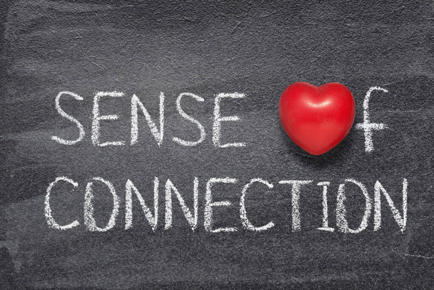 sense of connection phrase written on chalkboard with red heart symbol - Photo, Image