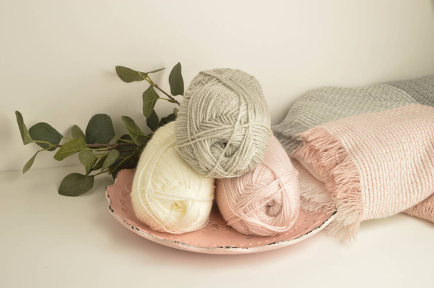 palline di lana colorate per artigianato da vicino - Foto, immagini
