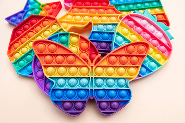 Rainbow Pop It Bubble Jouets Fidget sensoriels - Photo, image