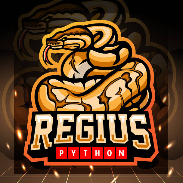 Regius python або Ball python талісман. дизайн логотипу ескорту. Векторні ілюстрації
 - Вектор, зображення