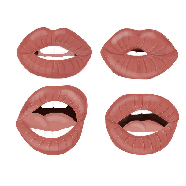 Sexy lips set - Vector, Image