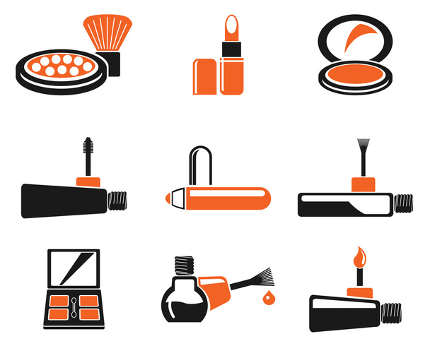Symbole für Make-up-Produkte - Vektor, Bild