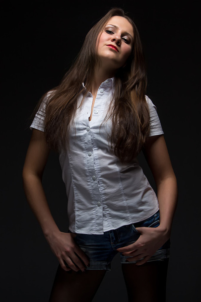 Serious woman in shirt - Photo, Image