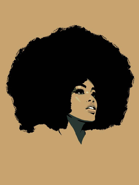zwart afro koningin met groot afro - Foto, afbeelding