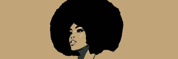 Černá afro královna s velkým afro - Fotografie, Obrázek
