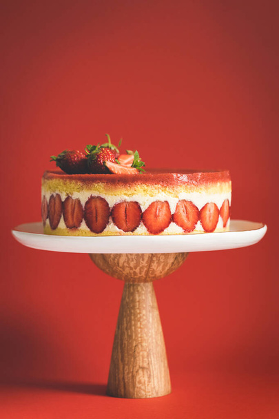 French strawberry cake Fraisier. - Photo, Image