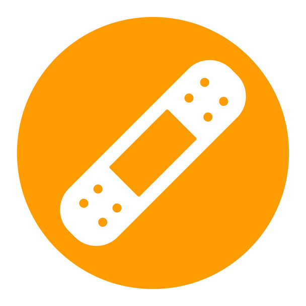 Lepicí náplast vektor bílá ikona glyf. Léky a zdravotní péče, znamení lékařské podpory. Grafický symbol pro design medicínských webových stránek a aplikací, logo, aplikace, uživatelské rozhraní - Vektor, obrázek