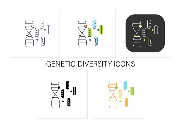 Σύνολο εικονιδίων γενετικής ποικιλομορφίας - Διάνυσμα, εικόνα