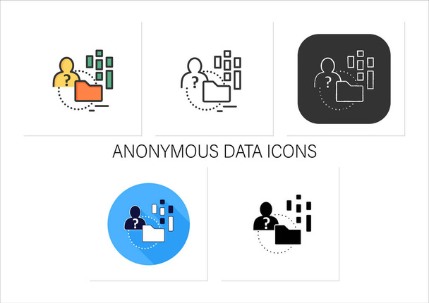 Conjunto de iconos de datos anónimos - Vector, imagen