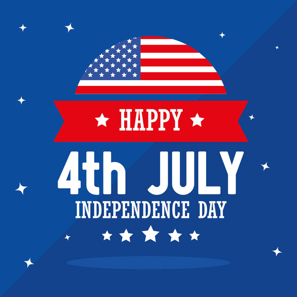 Buon 4 luglio giorno dell'indipendenza - Vettoriali, immagini