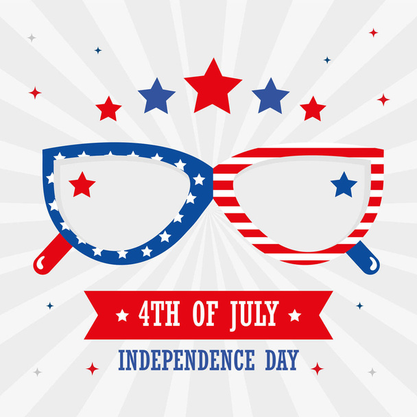 Independence day with glasses - Vector, Image