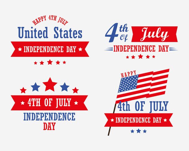 Independence day banners icon collection - Вектор, зображення