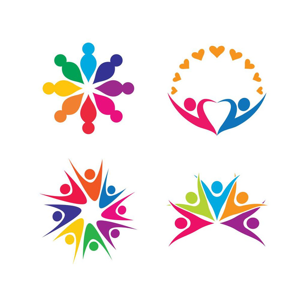 Comunidad cuidado logo imágenes diseño ilustración - Vector, Imagen