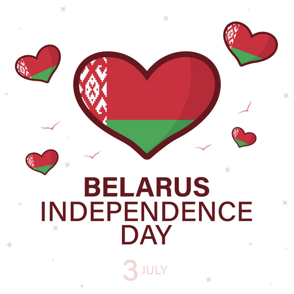 3 липня - День незалежності Білорусі. Білоруське національне свято. Картка, банер, плакат, дизайн фону. Приклад вектора. - Вектор, зображення