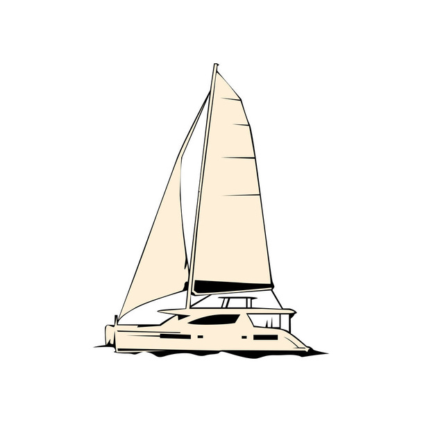 Illustration Vektorgrafik des Segelbootdesigns - Vektor, Bild