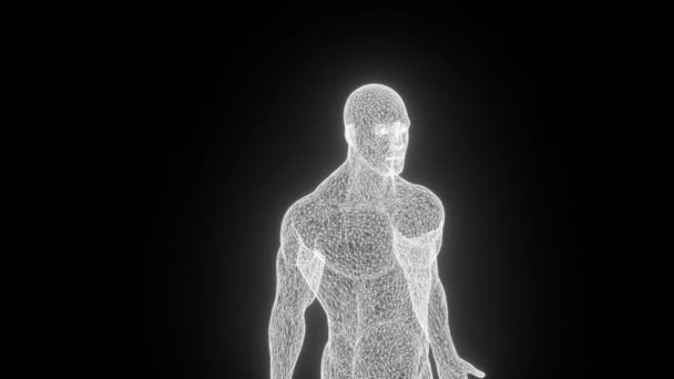 Человеческое тело смоделировано из линий - Кадры, видео