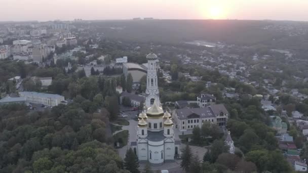 Stavropol, Rusia. Catedral de Kazán Icono de la Madre de Dios en Stavropol. Hora del atardecer. 4K - Imágenes, Vídeo