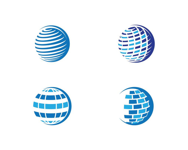 Globalne logo wektor ikona ilustracja projekt - Wektor, obraz
