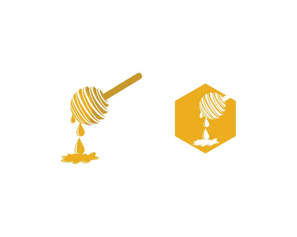 Honig Logo Vorlage Vektor Symbol Illustration Design - Vektor, Bild