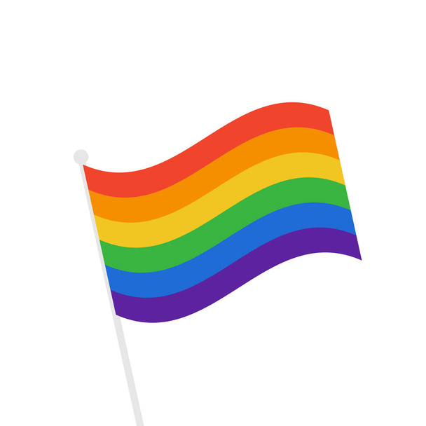 LGBT Gökkuşağı renk dalgası bayrak simgesi Gay, Lezbiyen renkli konsept vektör arkaplan - Vektör, Görsel