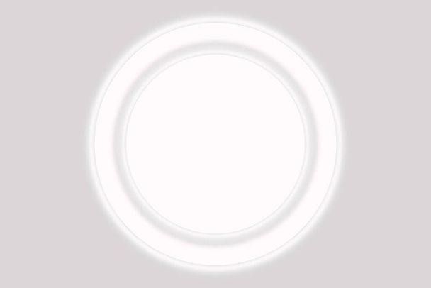 Néon lumière blanche forme géométrique cercle sur fond blanc. Contexte de l'abstraction. - Photo, image
