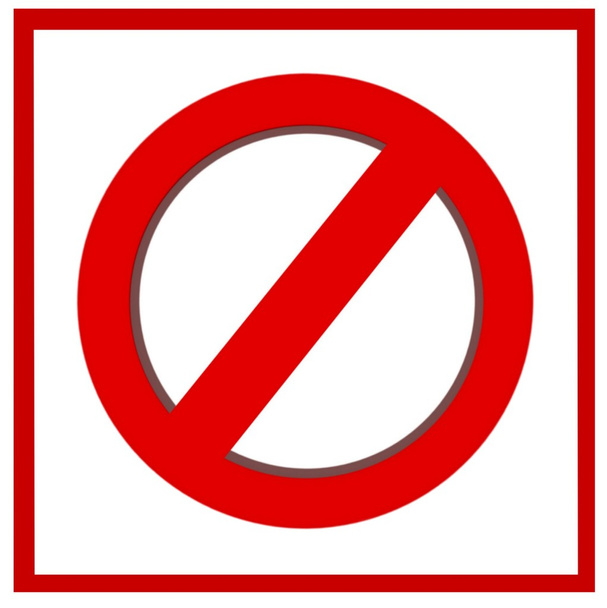 Nicht rotes Warnschild isoliert auf weißem Hintergrund - Foto, Bild
