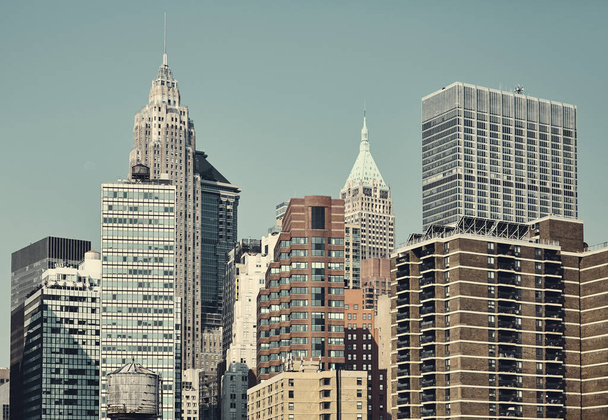 Cidade de Nova York paisagem urbana, tonificação de cor aplicada, EUA. - Foto, Imagem