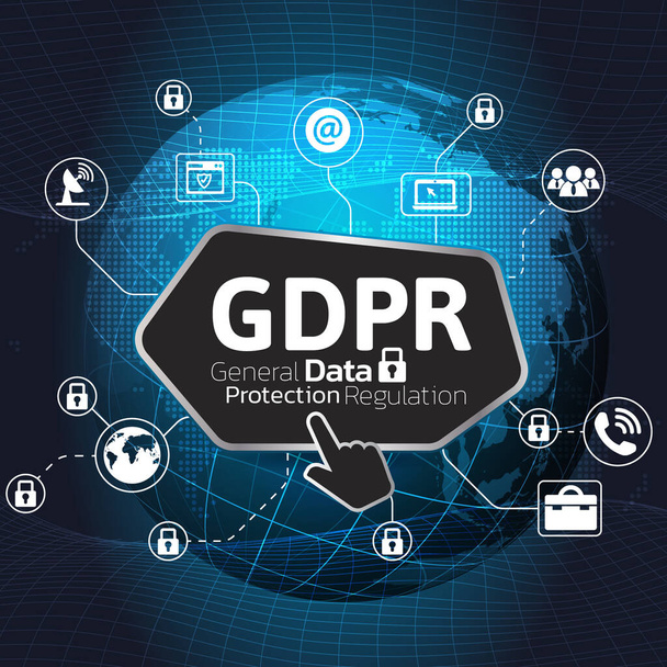 Загальні правила захисту даних (GDPR) Концепція. - Вектор, зображення