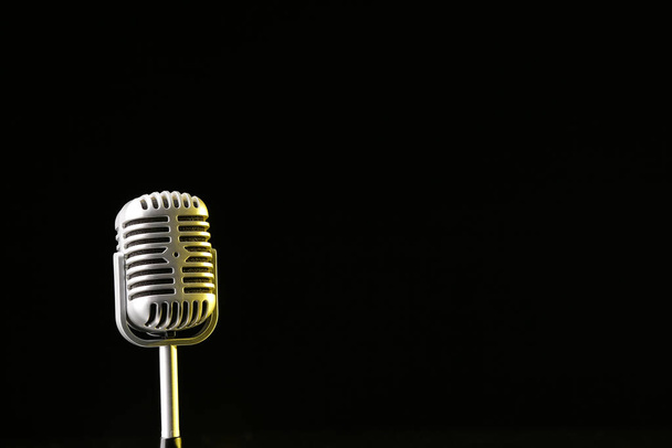 Retro microphone on dark background - Zdjęcie, obraz